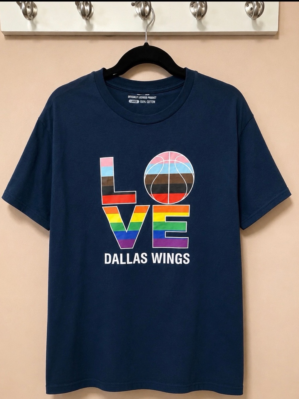 Dallas Wings Love Wins LGBTQ Pride T-Shirt Navy WNBA 2026 Large